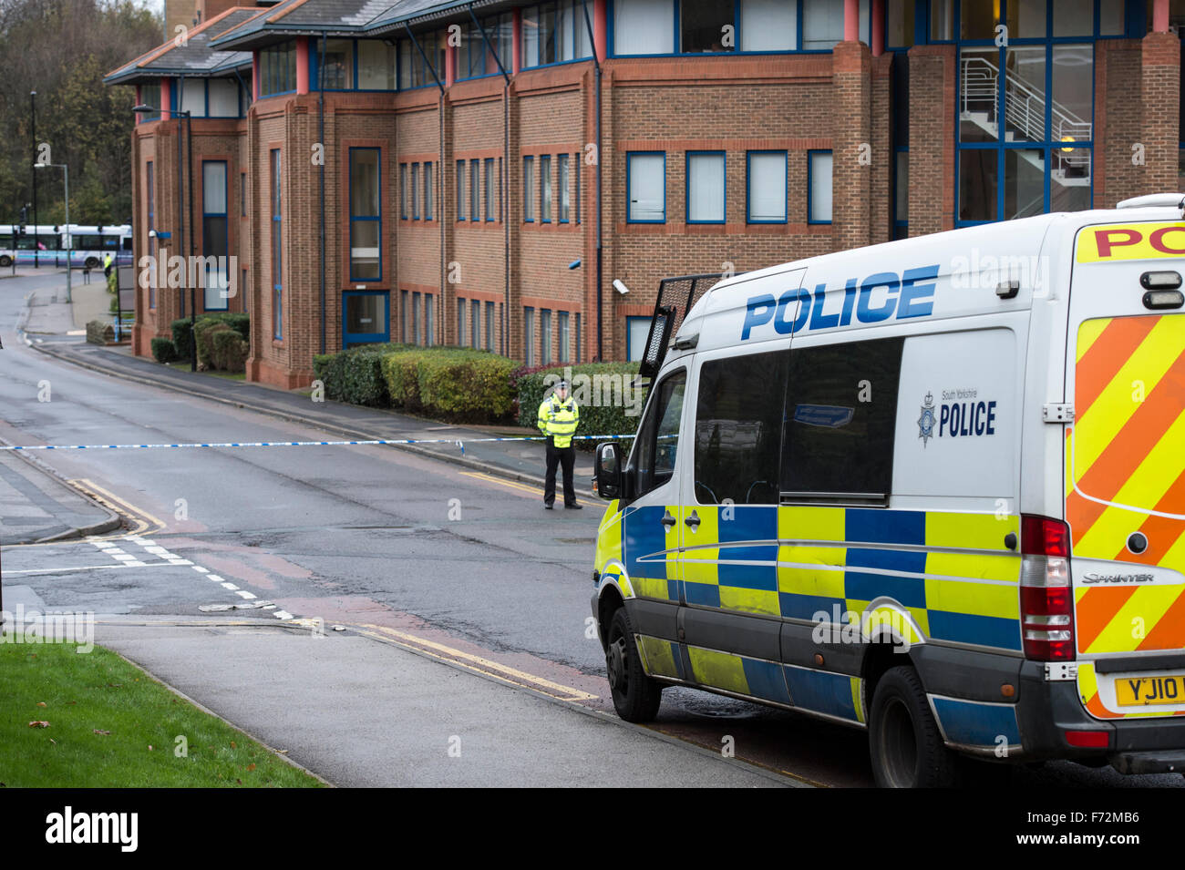 Sheffield, UK. 24th Nov, 2015. Police corden on Summerfield Street, Sheffield, after the body of a women was found in the Porter Brook. South Yorkshire Police are still searching for a missing Sheffield Hallam University student, Caroline Everest, who disappeared in the early hours of Sunday morning after leaving the Corporation night club in the city. Credit:  Mark Harvey/Alamy Live News Stock Photo