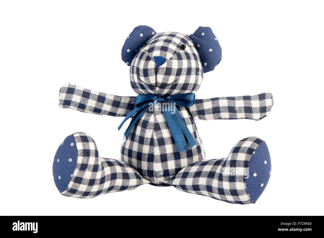 Teddy Bear toy isolated on white, Pattern Fabric Stock Photo