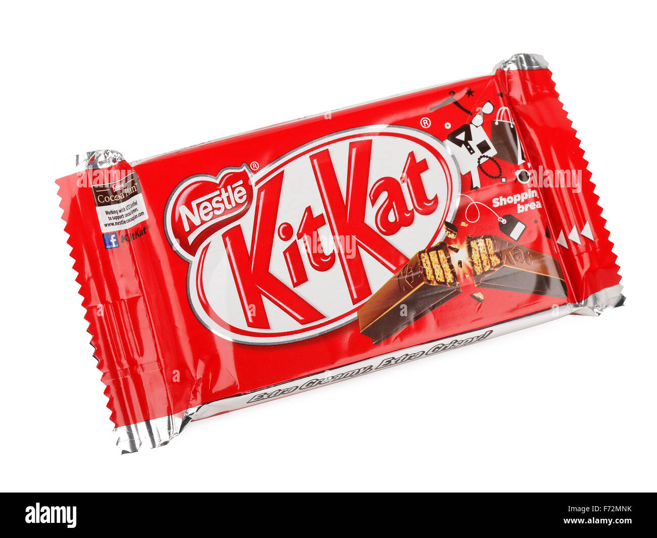 Kit Kat Dark Chocolate Bars Made by Nestle Isolated on White