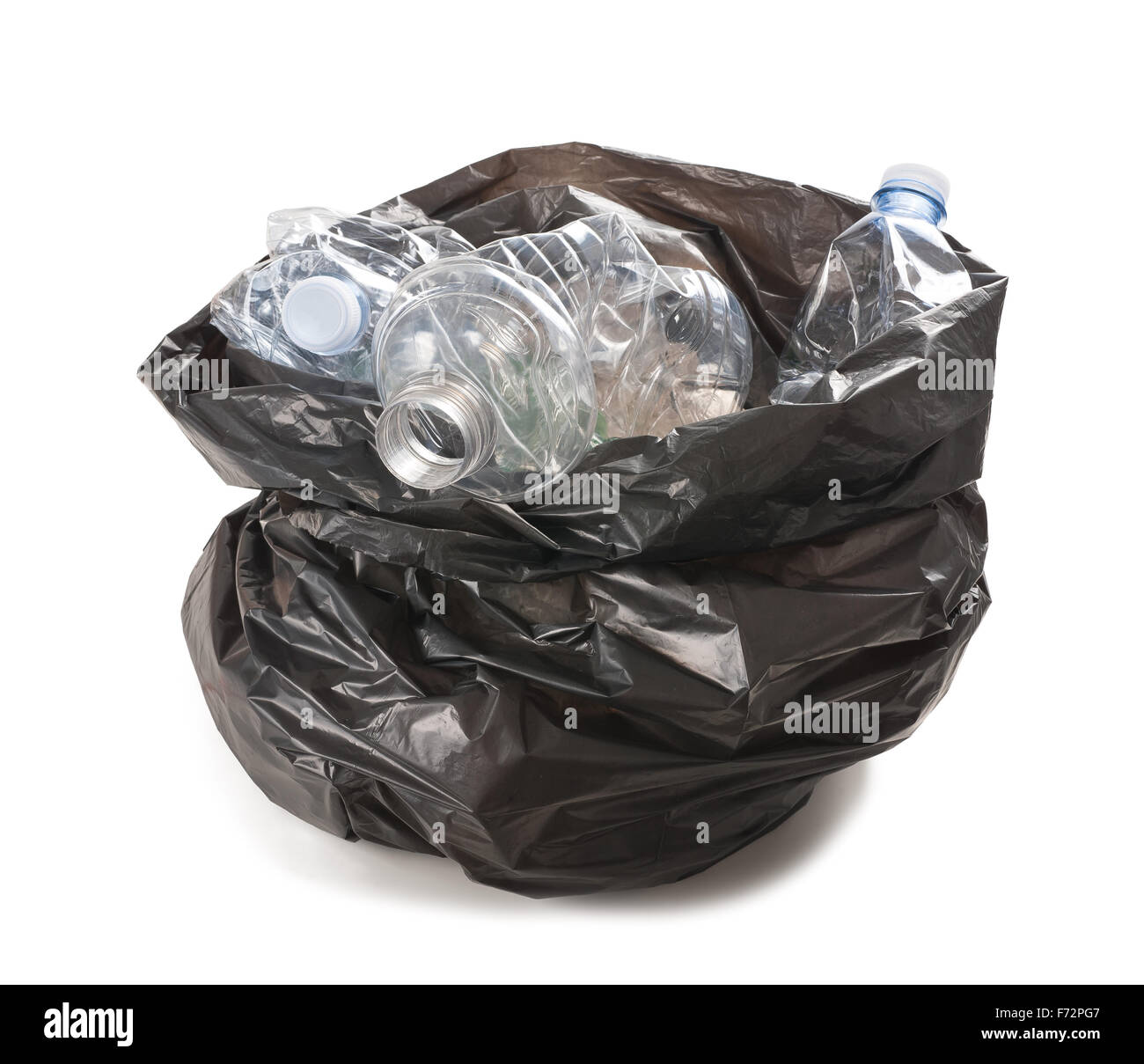 garbage bag with plastic bottles Stock Photo