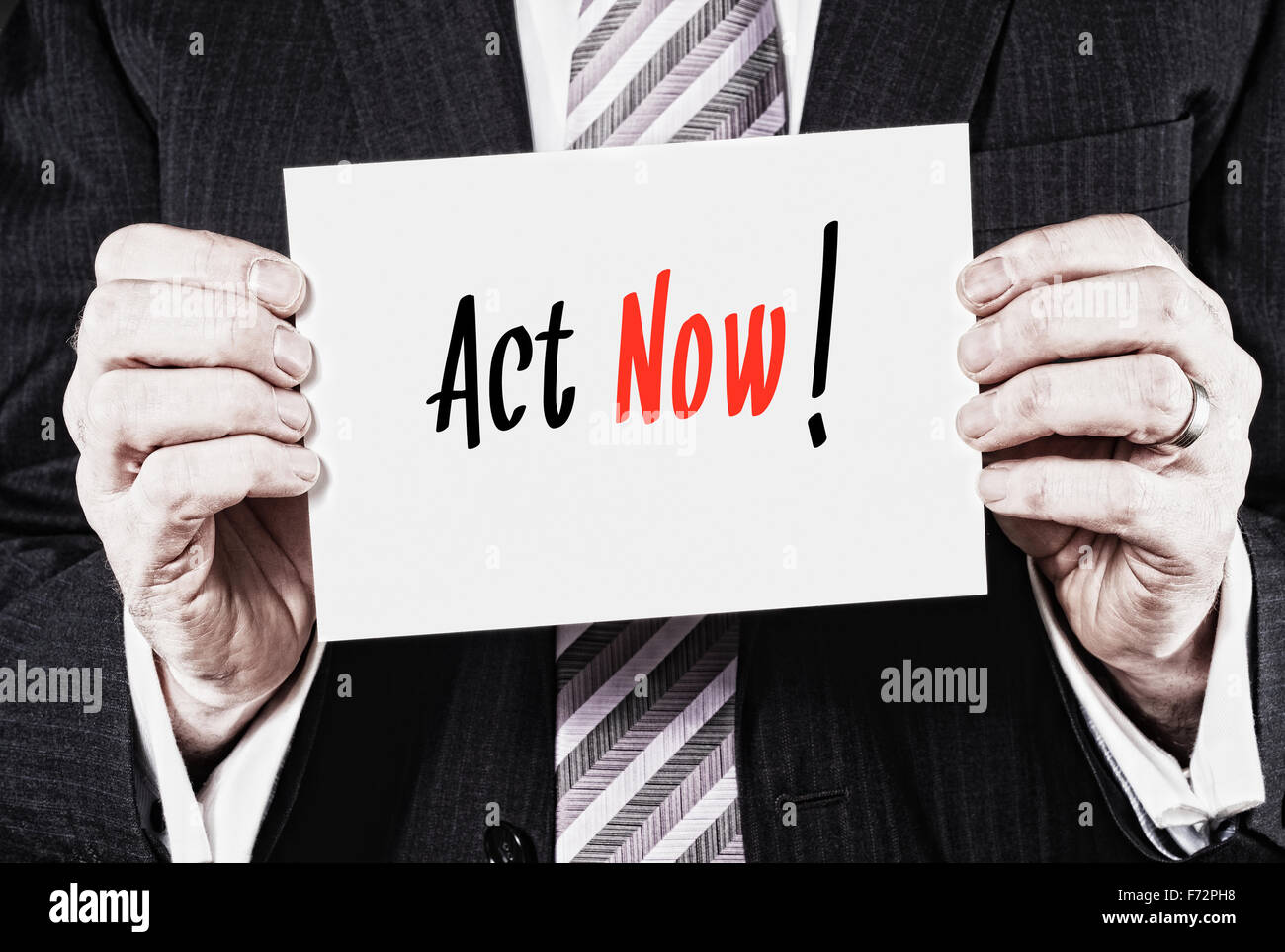 Act Now, Induction Training headlines concept. Stock Photo