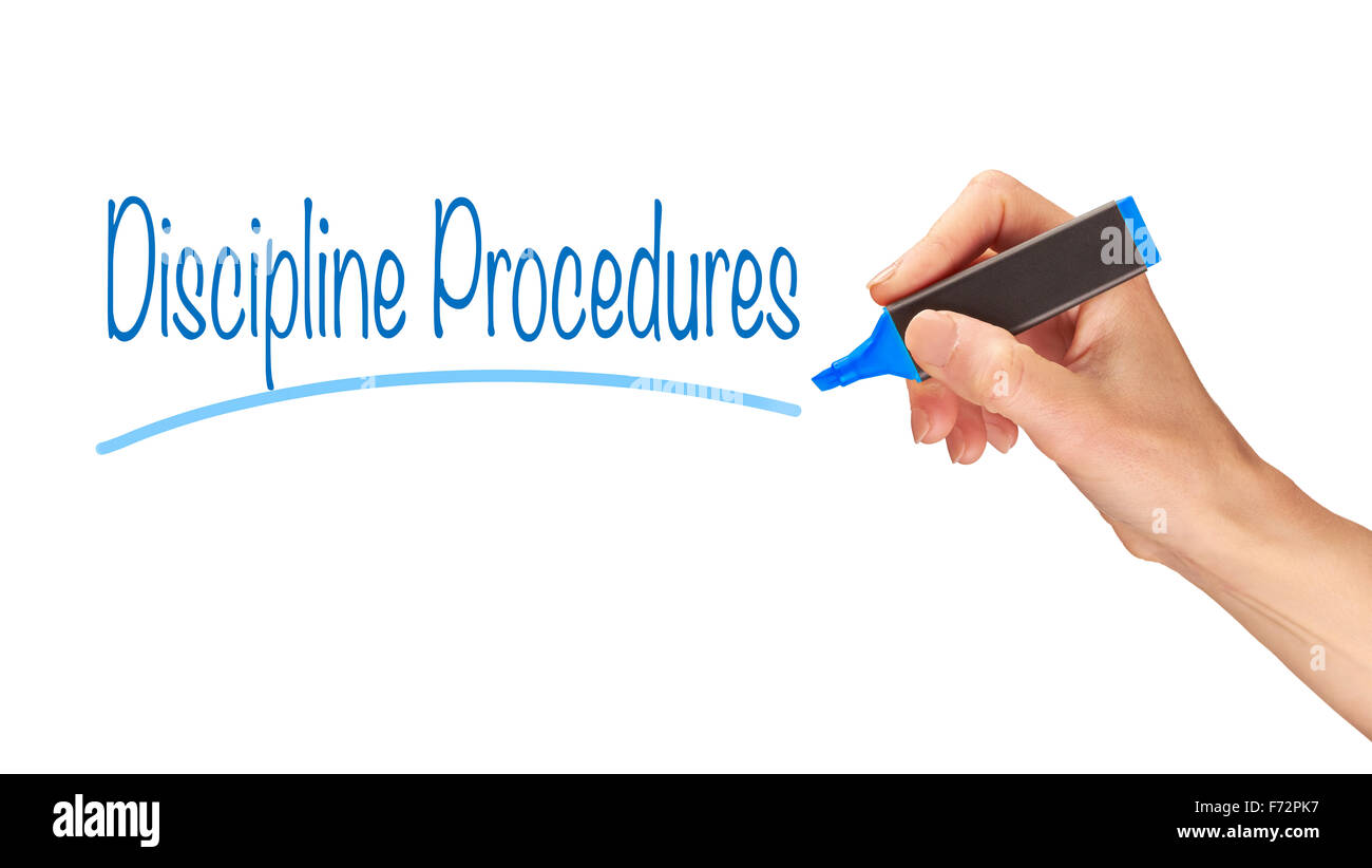 Discipline Procedures, Induction Training headlines concept. Stock Photo