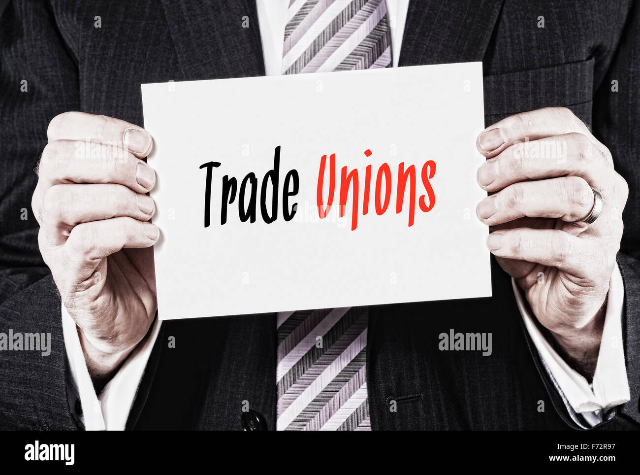 Trade Unions, Induction Training headlines concept. Stock Photo