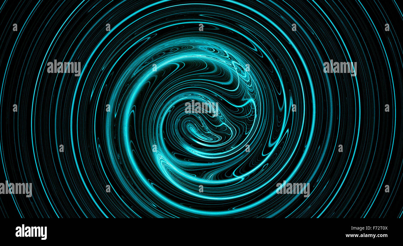 Supernova spiral bright abstract nebula explosion aqua with blac Stock Photo