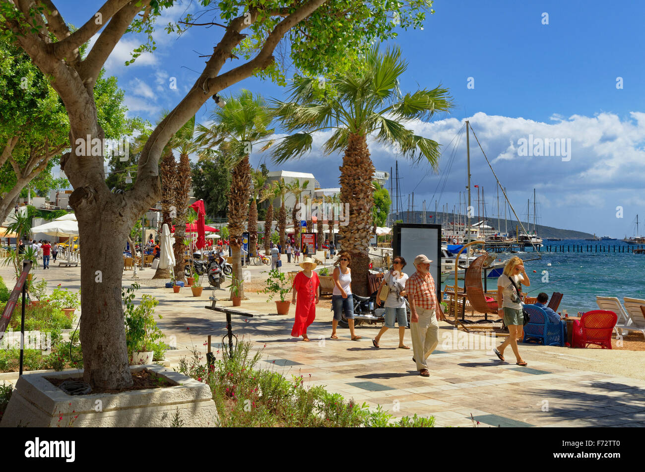 East bay promenade at Bodrum town, Muğla Province, Turkey Stock Photo