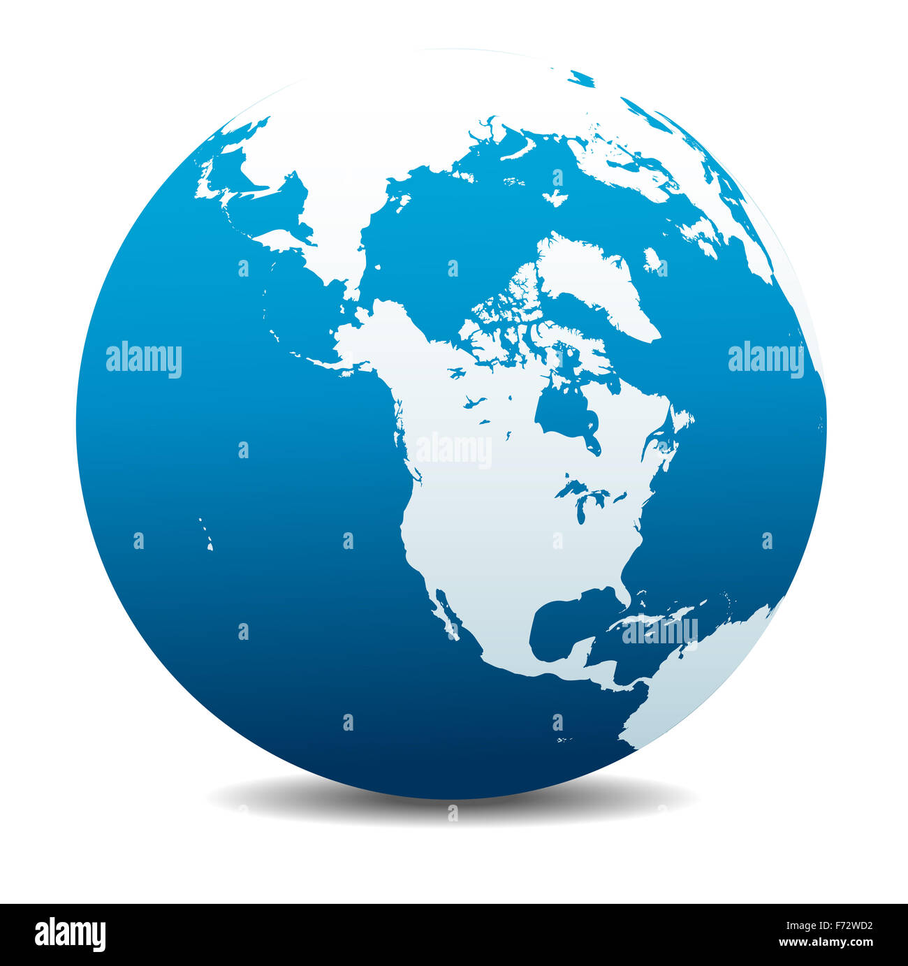 Canada, North America, Siberia and Japan Global World Stock Photo