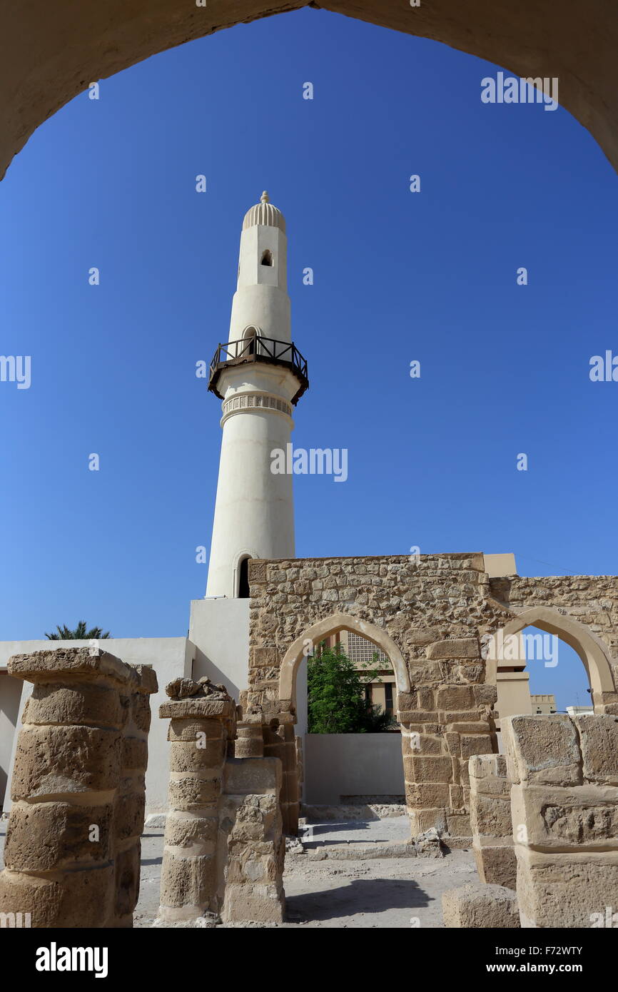 Al Khamis Mosque, the oldest mosque in the Kingdom of  Bahrain Stock Photo