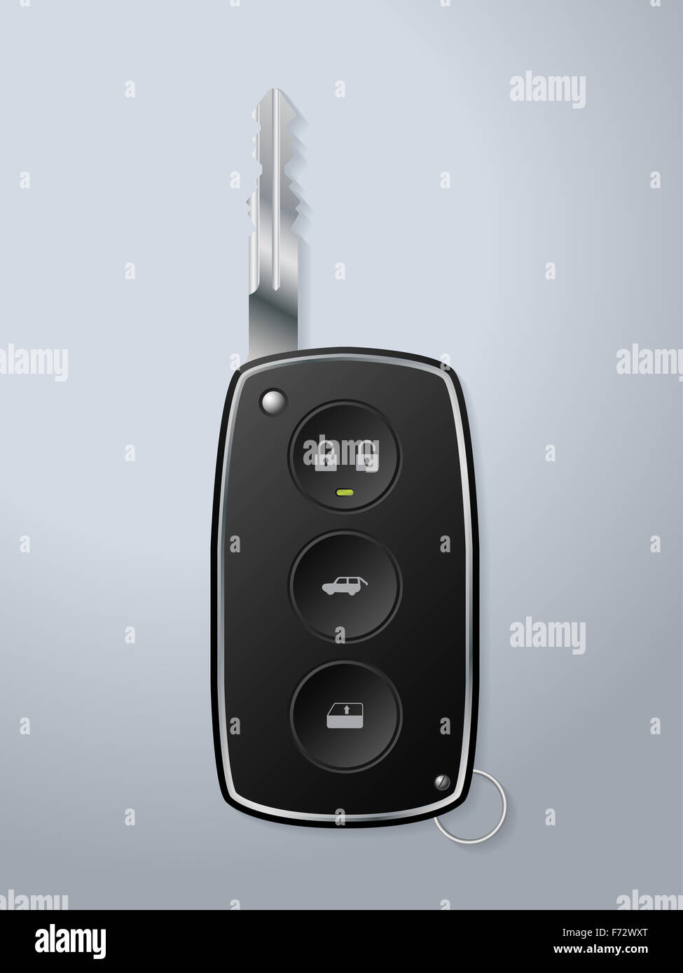 Car remote key with lock unlock windop up and trunk open functions Stock Photo
