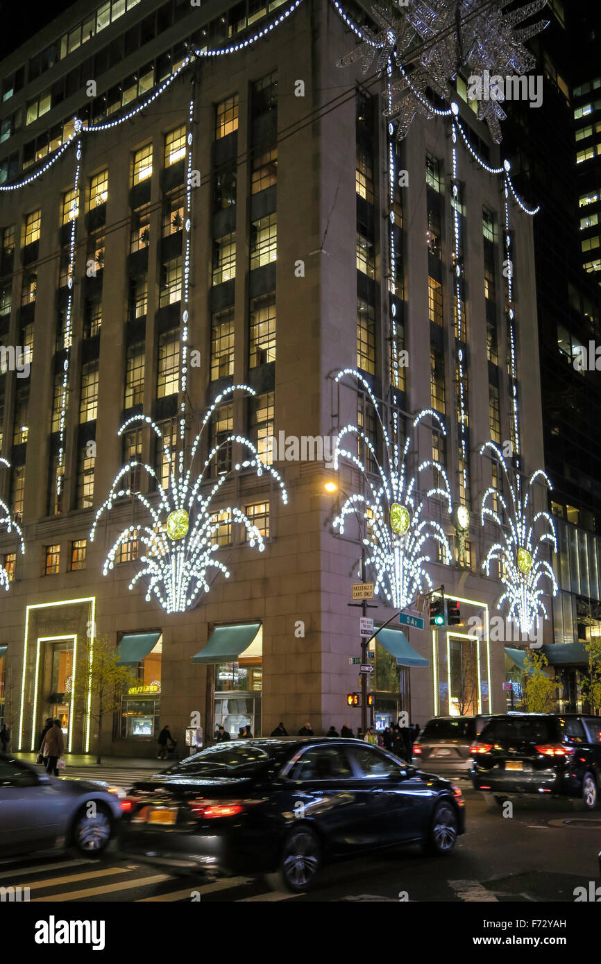 Tiffany Co Jewelry Store Holiday Decorations Nyc Stock Photo