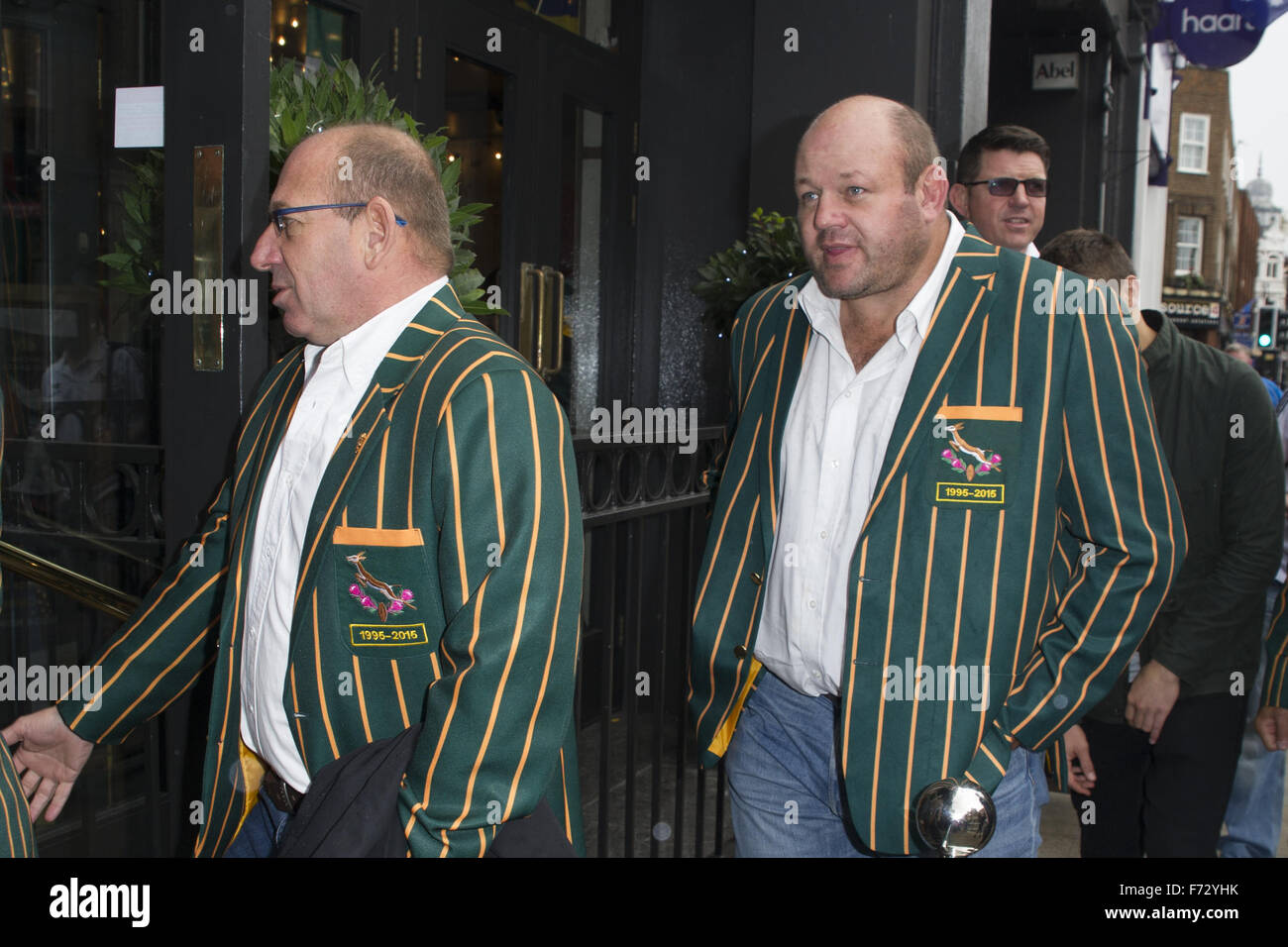 The South African rugby team, who won the World Cup in 1995, arrive at