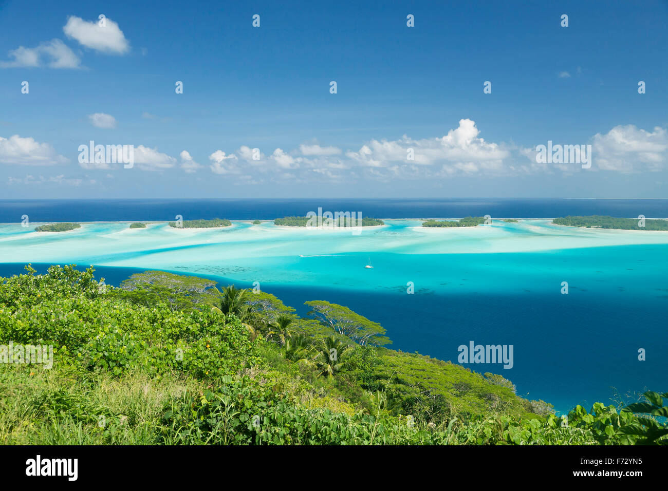 Lagoon at Bora Bora, French Polynesia Stock Photo