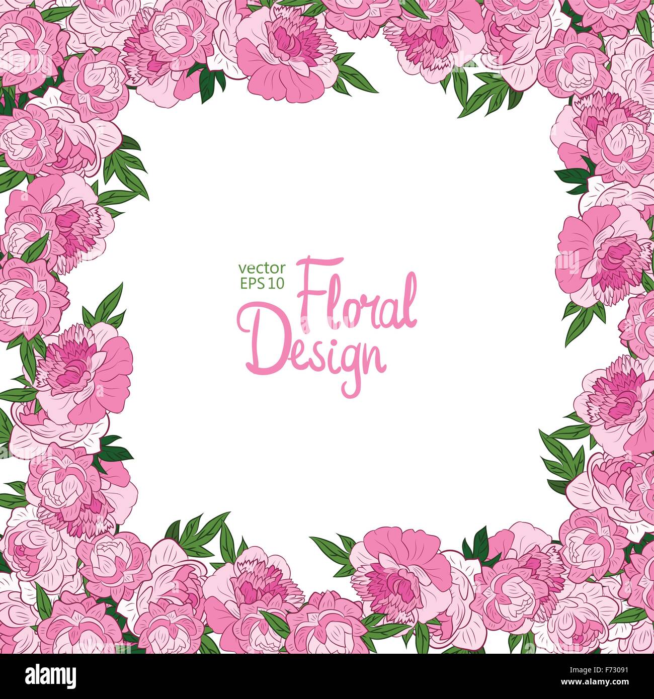 Vector frame with peonies Stock Vector Image & Art - Alamy