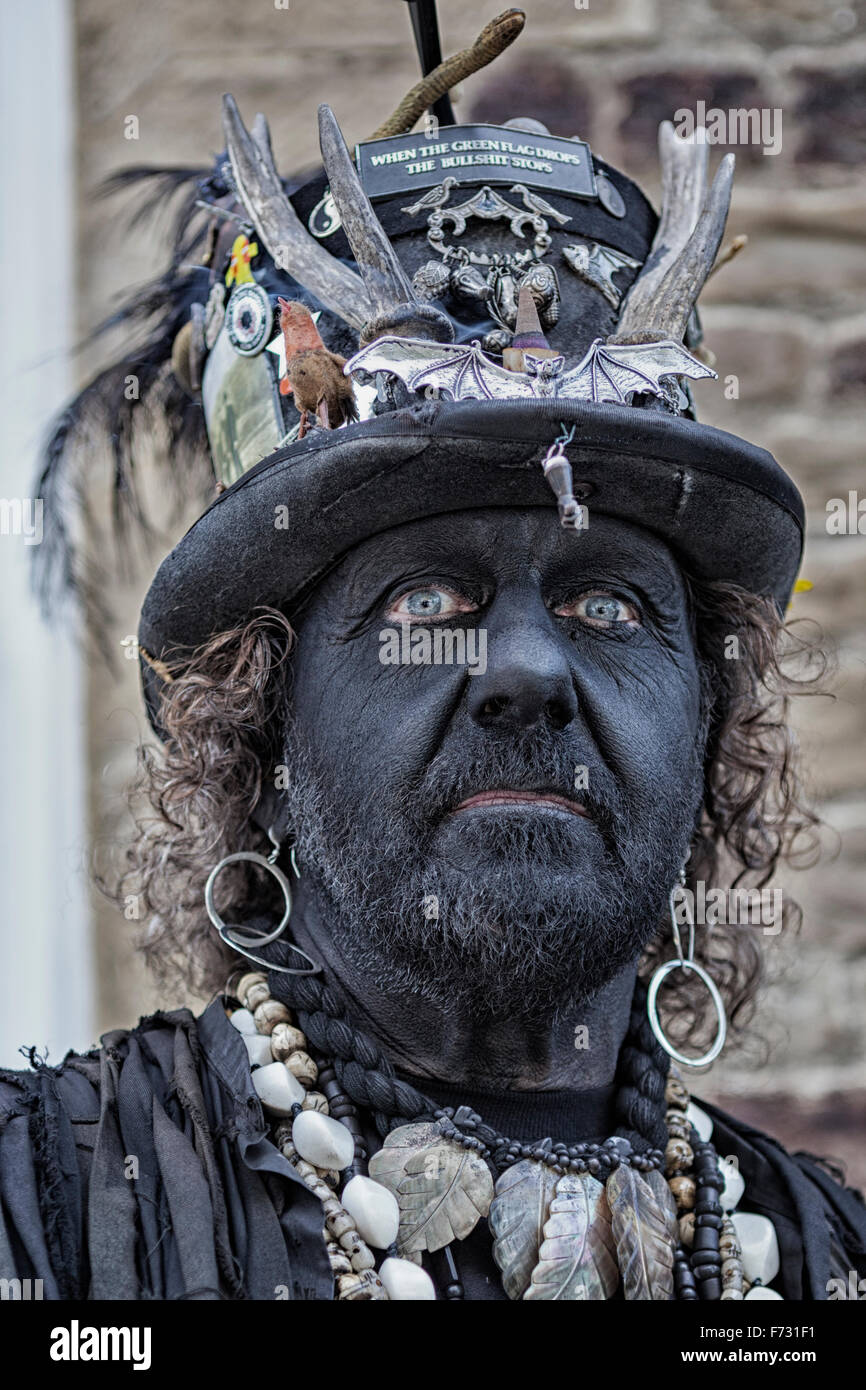 Man dressed as a sweep at the annual May Day Jack in the Green festival, Hastings, East Sussex, England, UK Stock Photo