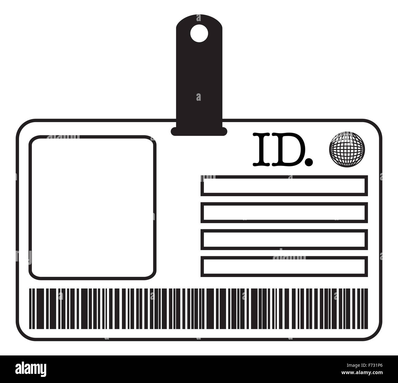An ID card silhouette isolated on a white background Stock Photo Alamy