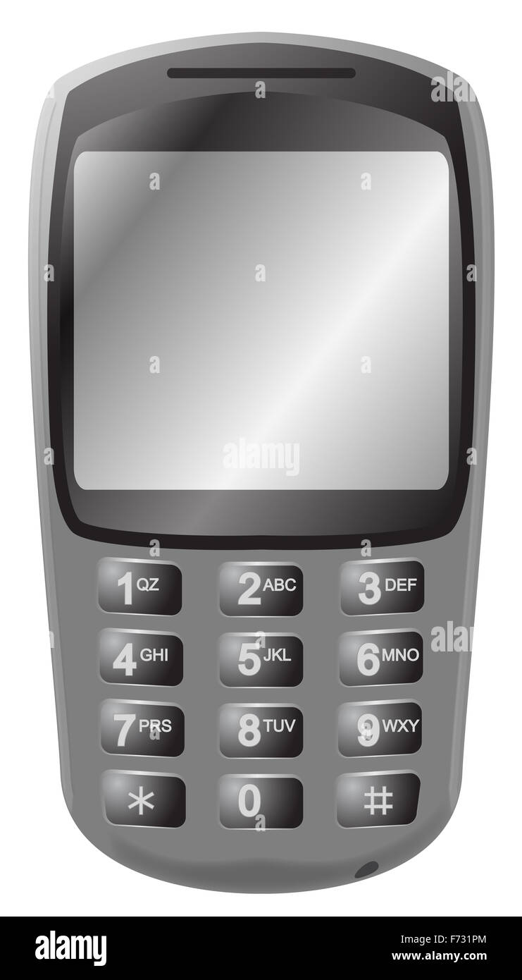 A detailed old mobile phone isolated on a white background Stock Photo ...