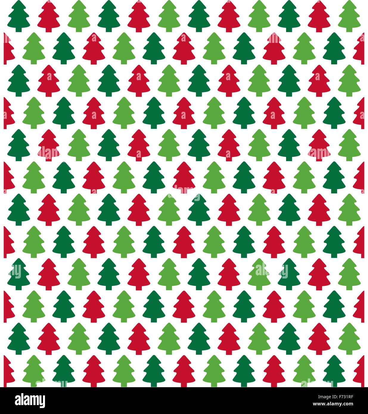Seamless Christmas Pattern with Evergreen Trees Isolated on Whit Stock ...