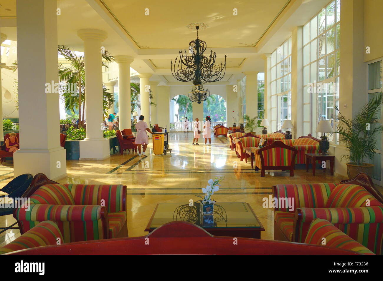 Exclusive resort main lobby in Montego Bay, Jamaica Stock Photo
