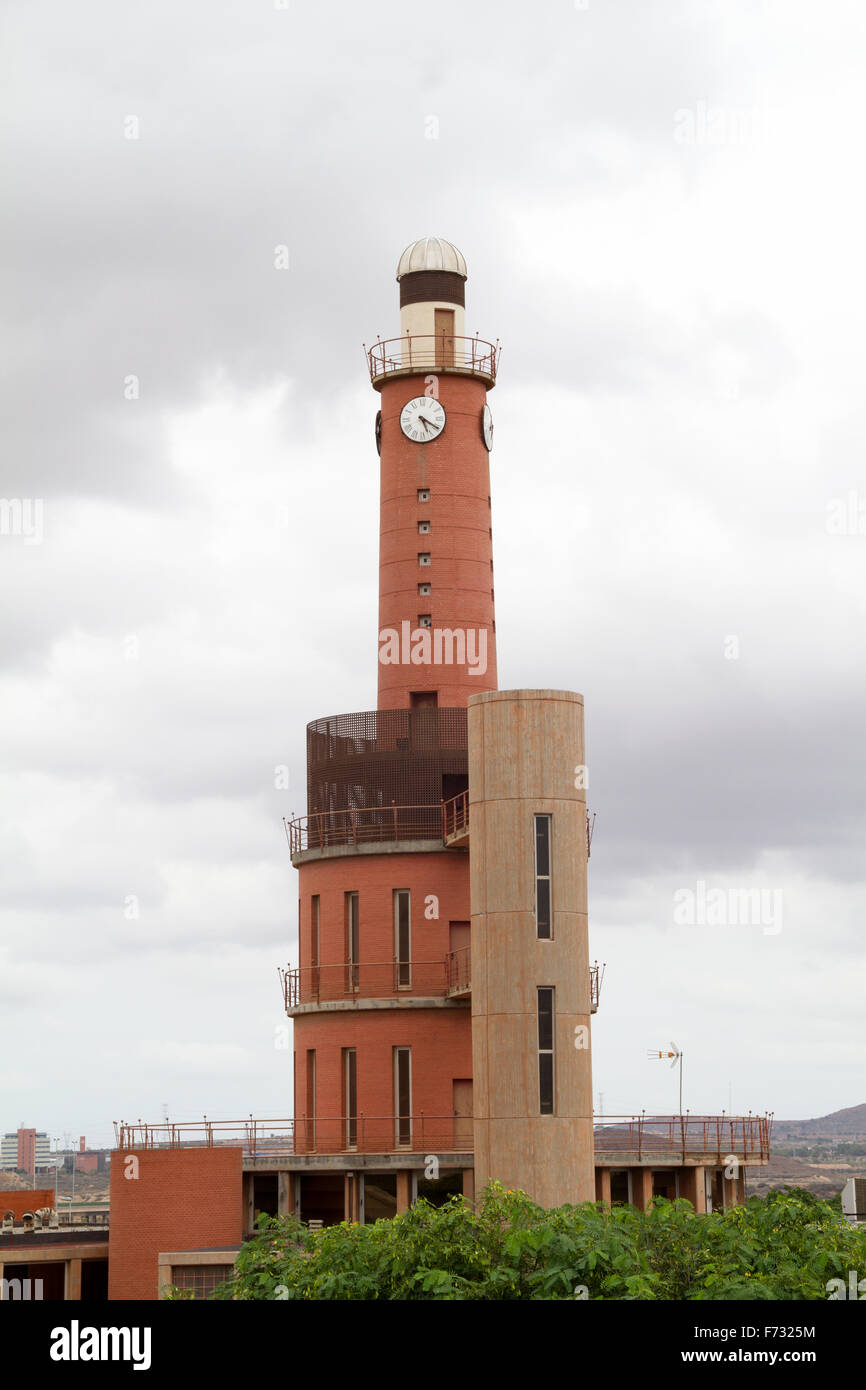 lighthouse with clock in Gibraltar Stock Photo Alamy