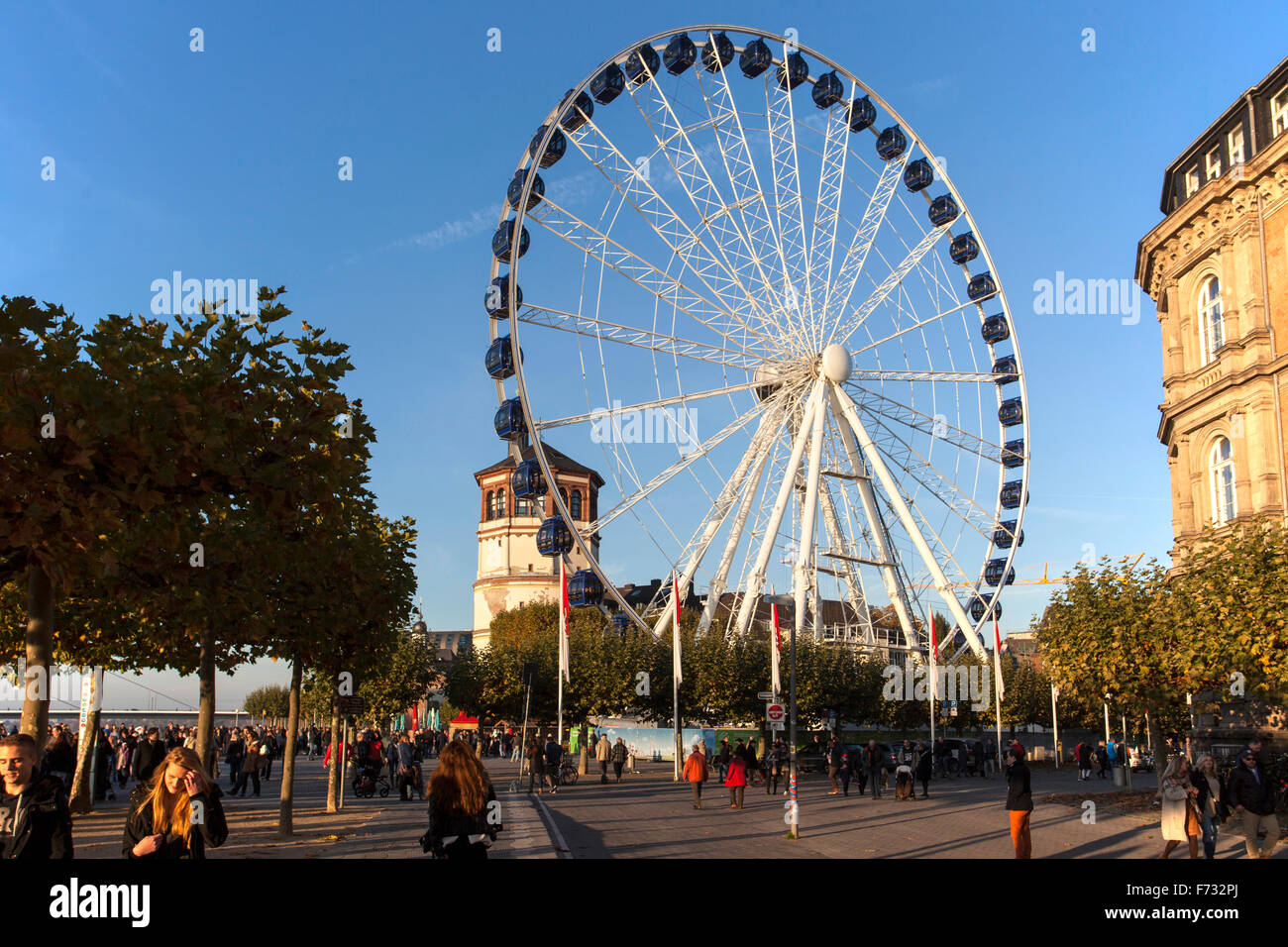 Ferris wheel in the old town of Duesseldorf Stock Photo