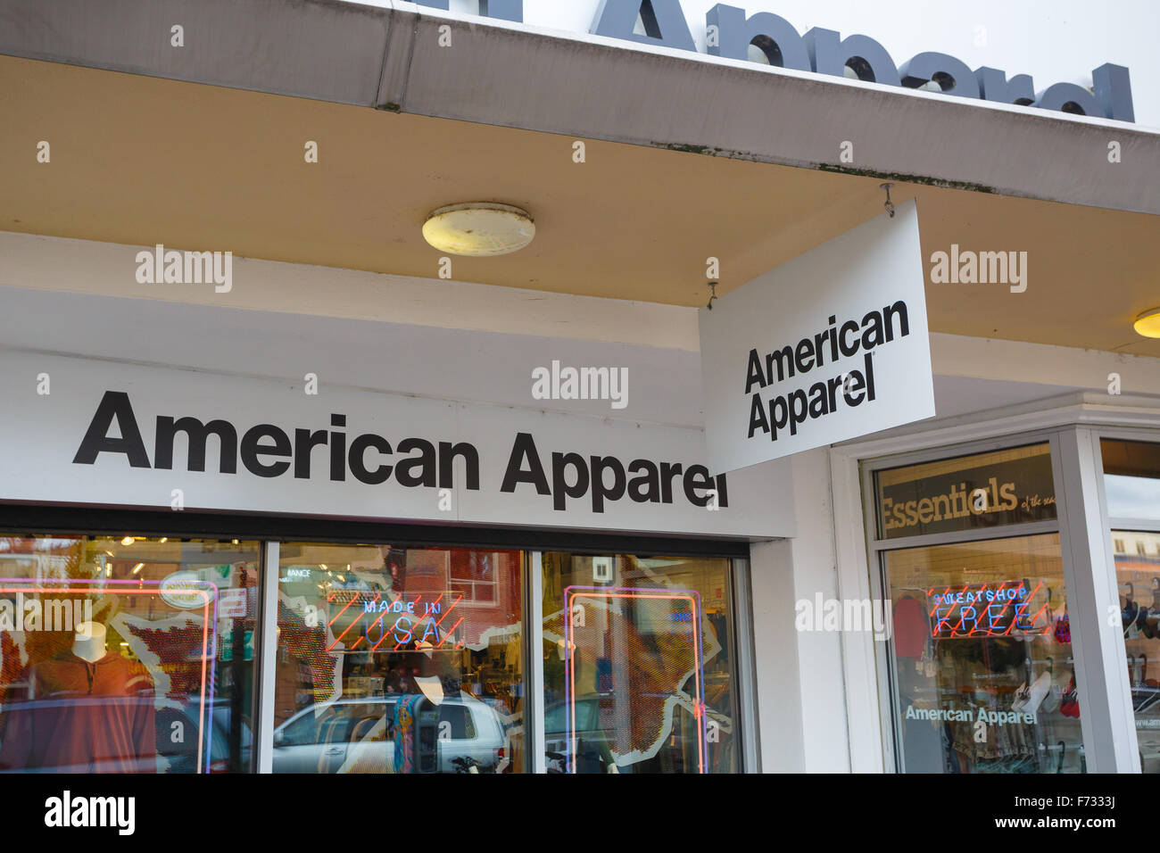 EUGENE, OR - NOVEMBER 12, 2015: American Apparel store in Eugene on campus at the University of Oregon. Stock Photo