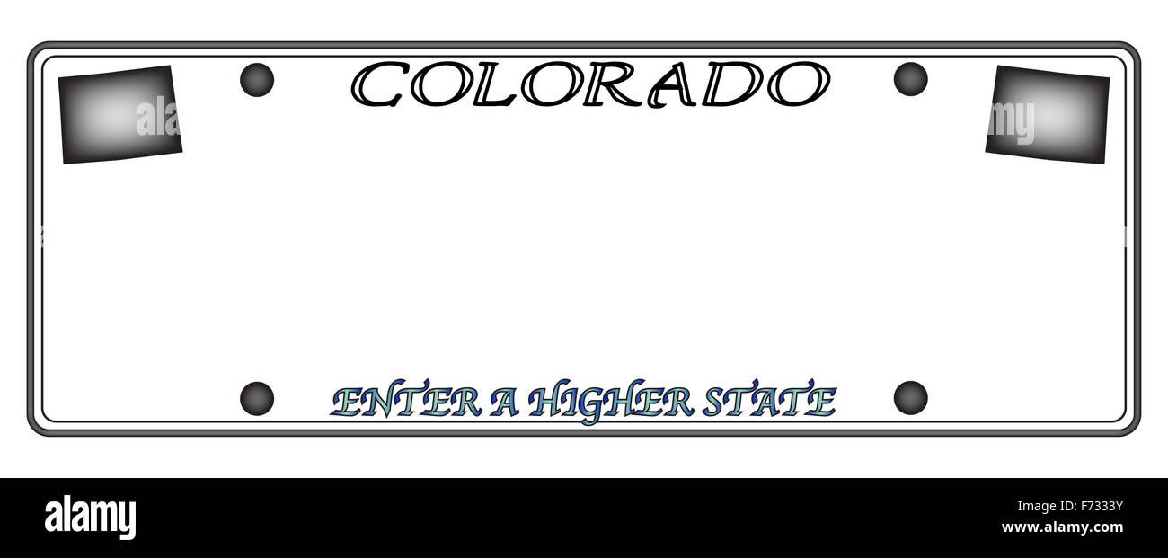 A Colorado state license plate design isolated on a white background