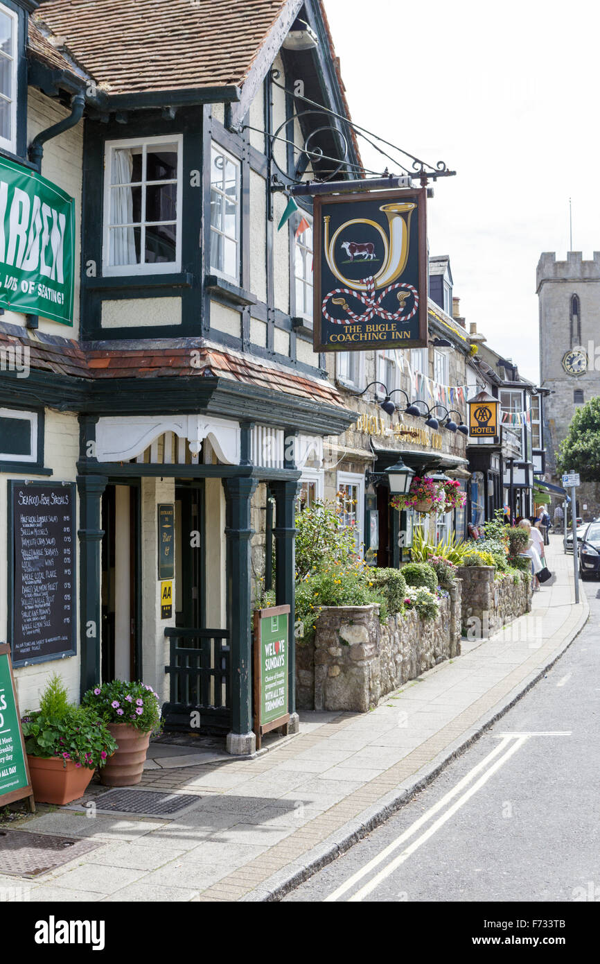 The Bugle Inn, yarmouth, busy pub on the Isle of Wight Stock Photo Alamy