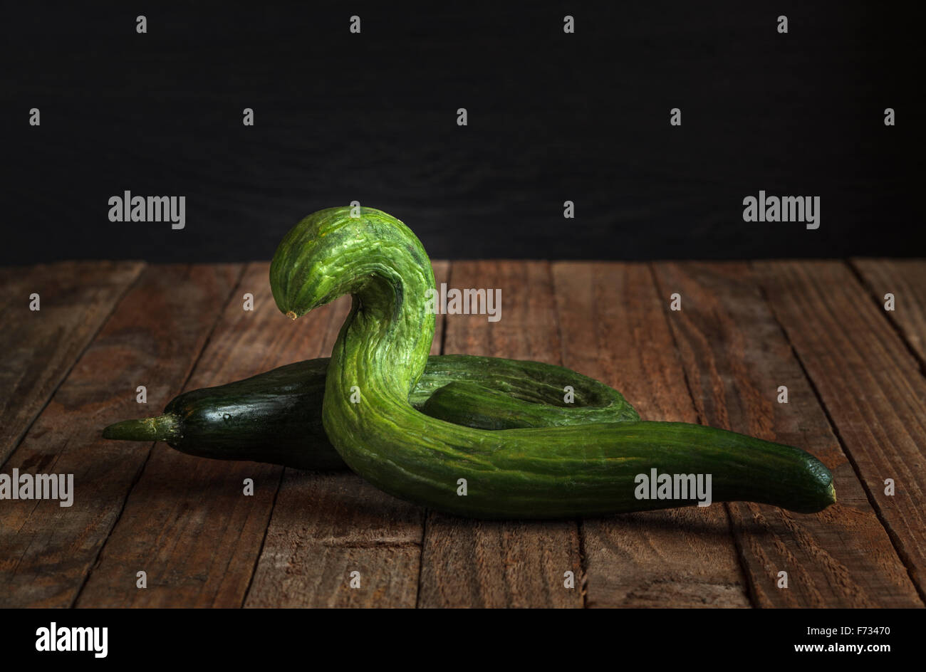Odd shaped Courgettes Stock Photo
