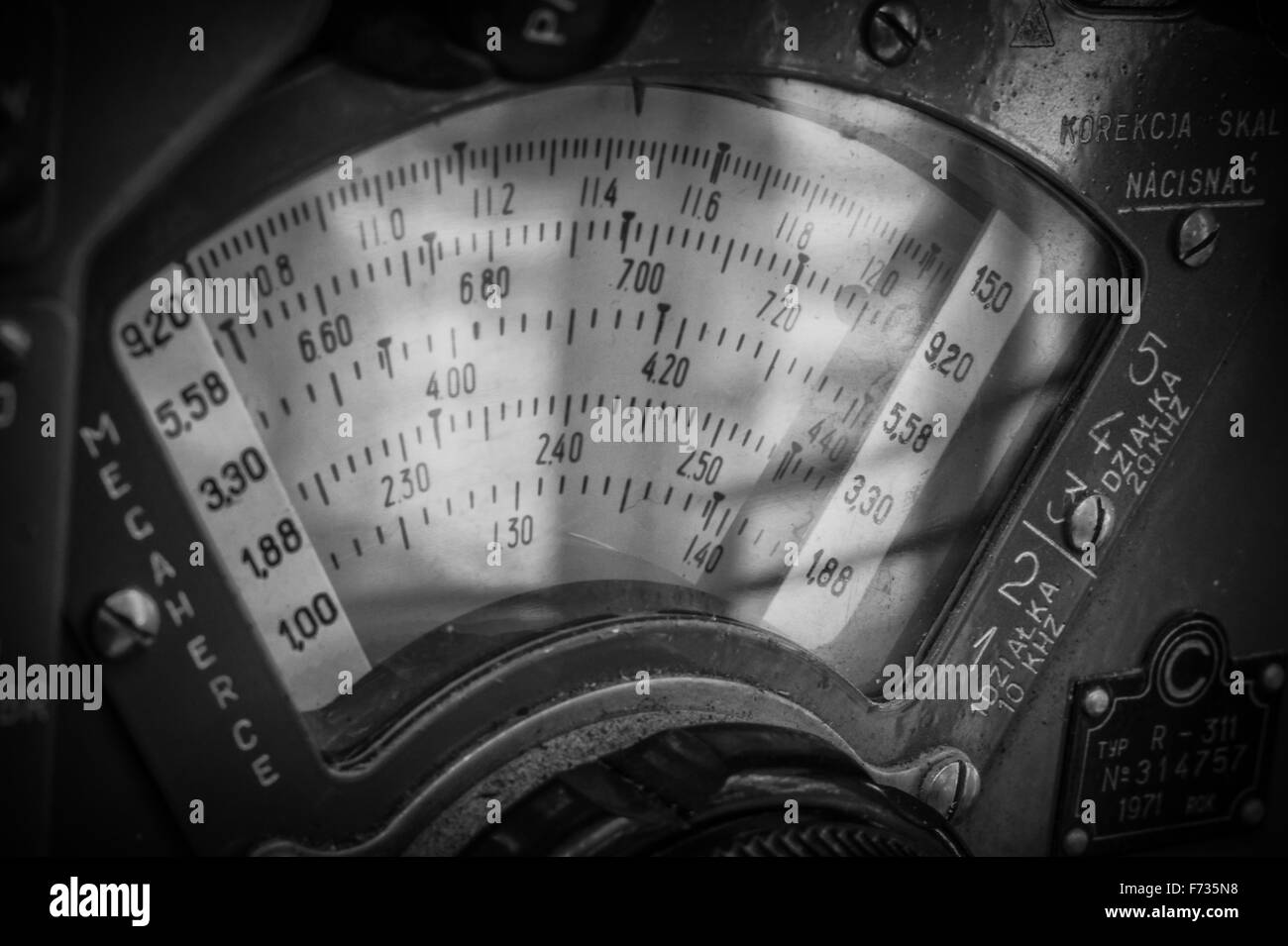 close-up of the scale of the measuring device Stock Photo