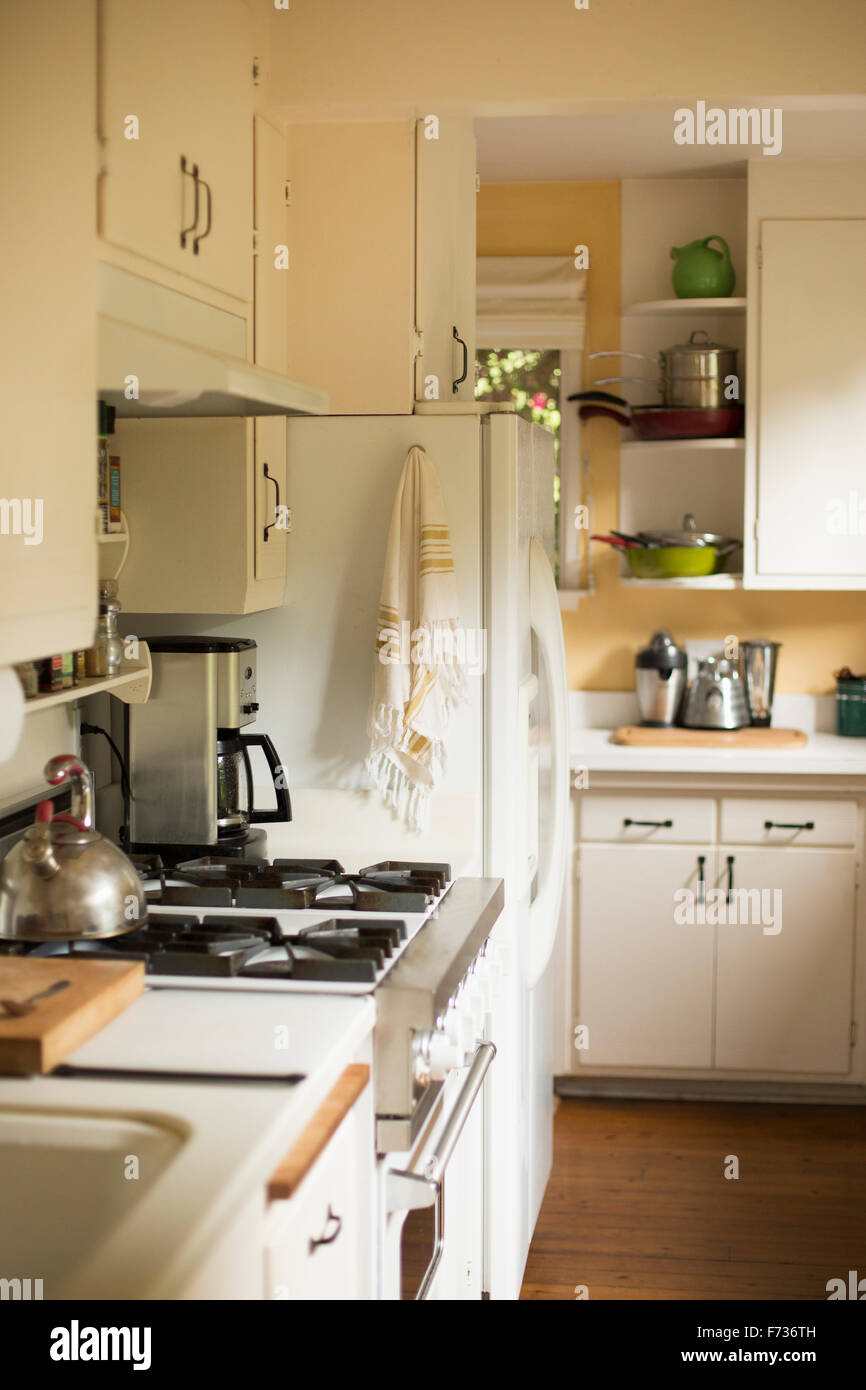 Interior view of a domestic kitchen. Stock Photo