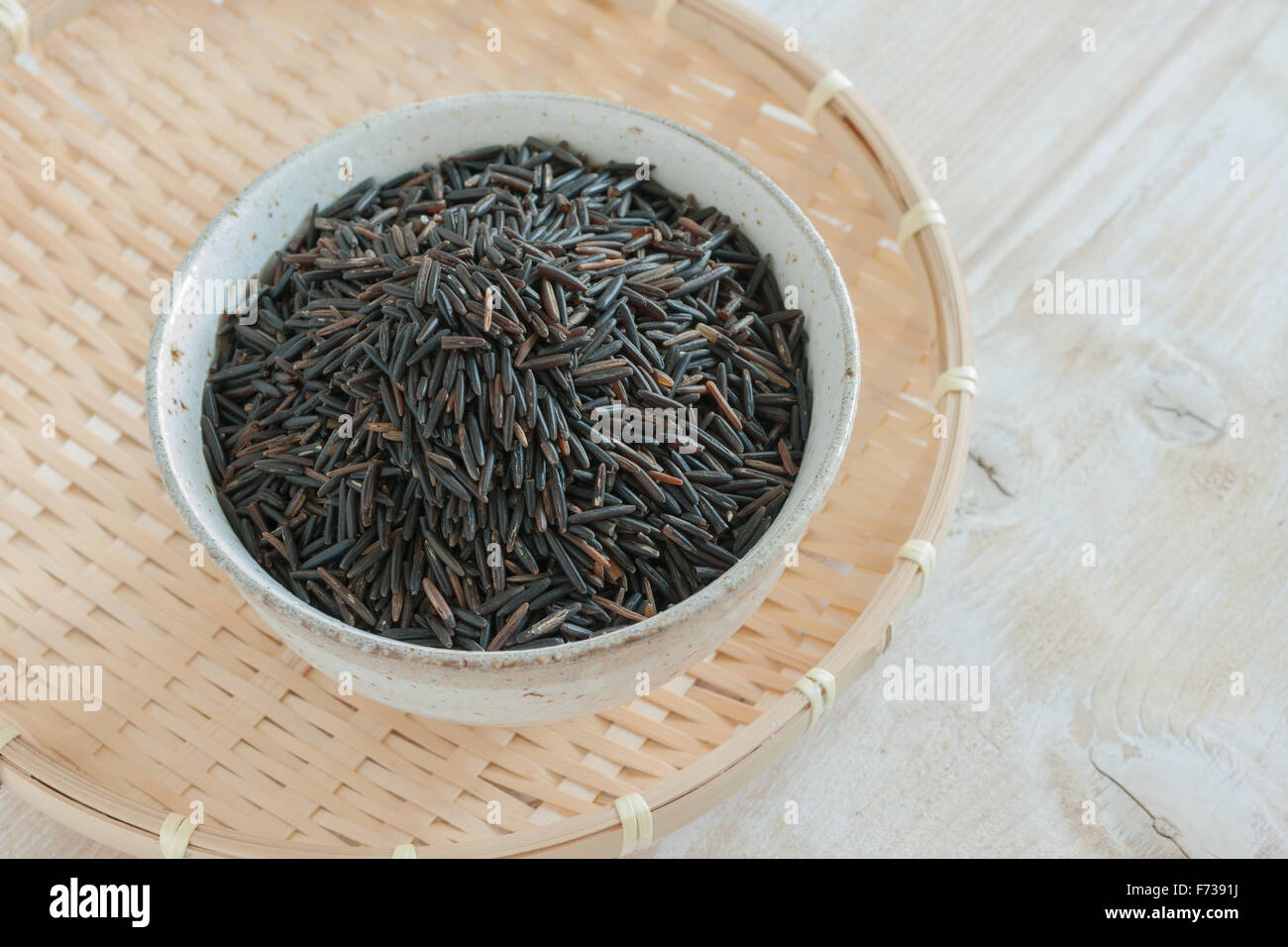 Wild rice also called Canada rice Indian rice and water oats a wild growing variety from North America and Canada Stock Photo
