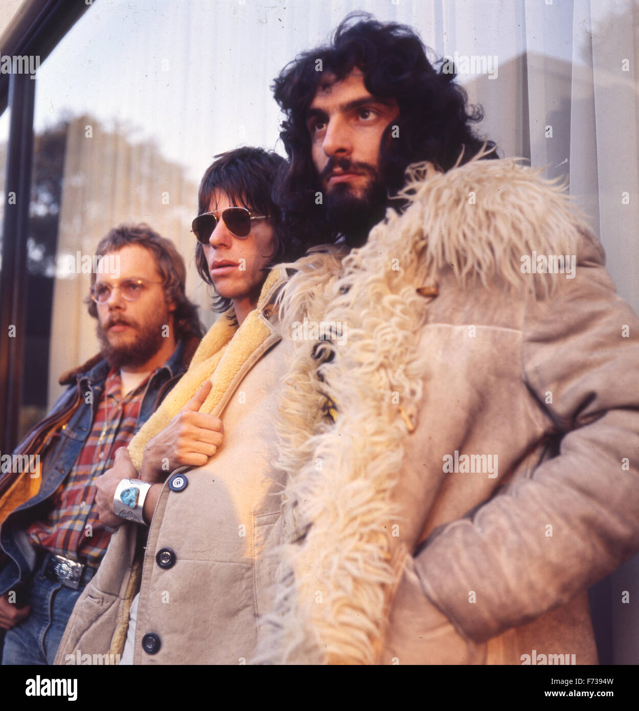 BECK, BOGERT & APPICE rock group about 1972. From left Tim Bogert, Jeff Beck, Carmine Appice