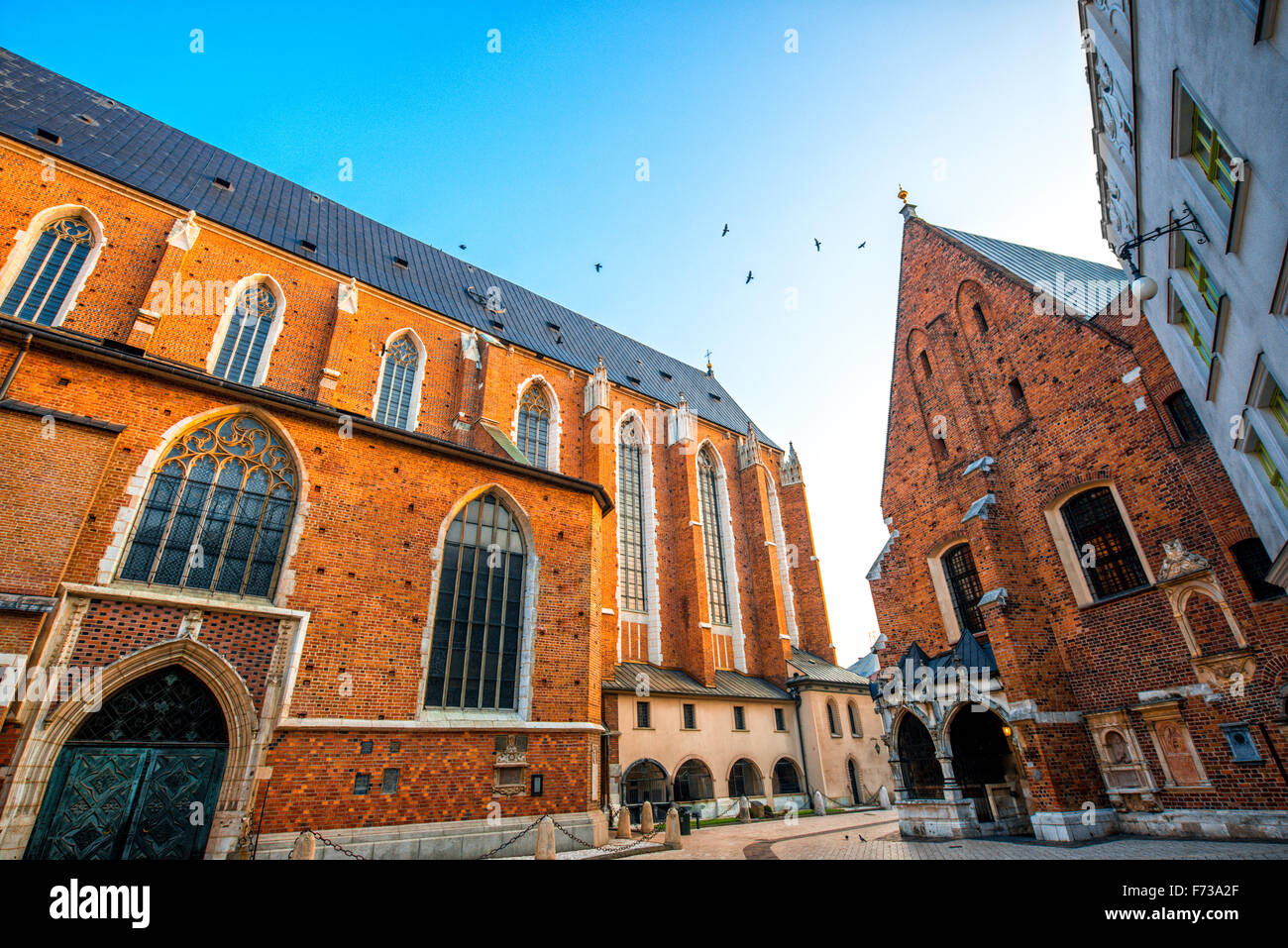 View on St. Mary's Basilica backside in the center of Krakow Stock Photo