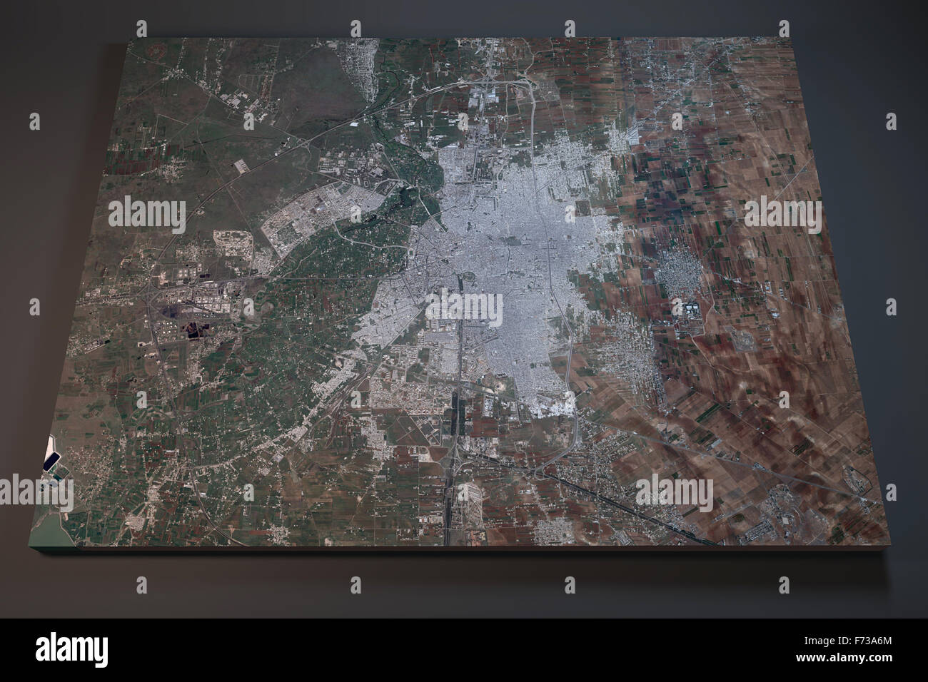 Homs, satellite view, section 3d, Syria Stock Photo