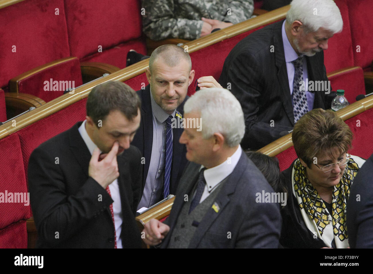 Kiev, Ukraine. 24th Nov, 2015. Lawmaker from People's Front Party ...