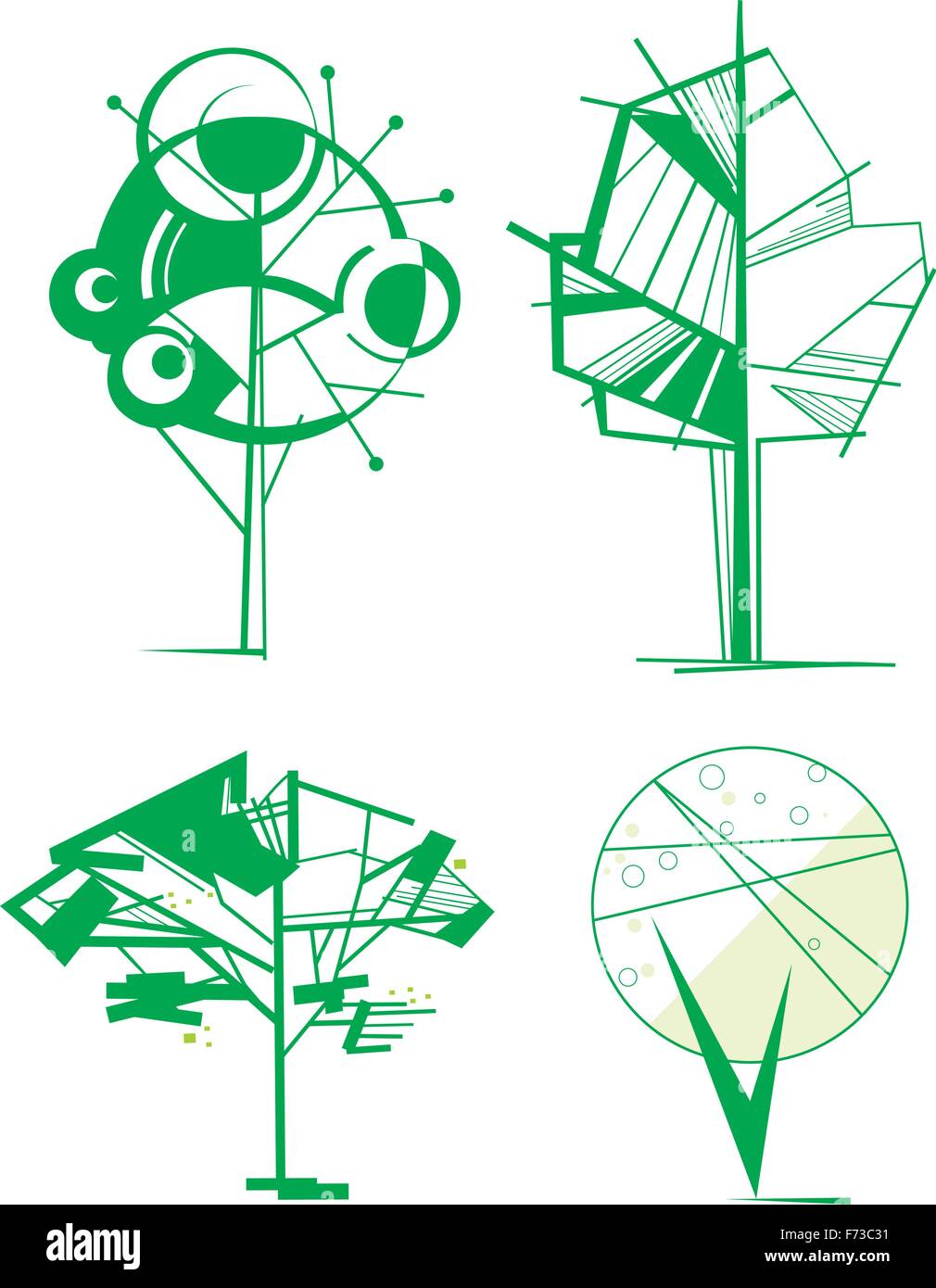Original decorative tree set for design Stock Vector Image & Art - Alamy