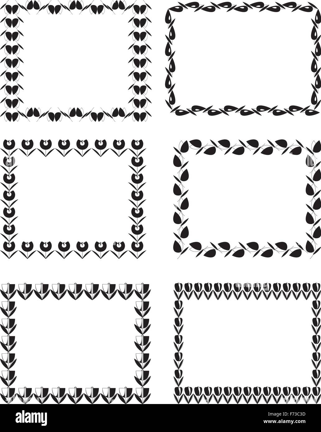 Vector original decorative flower frame set for design Stock Vector ...