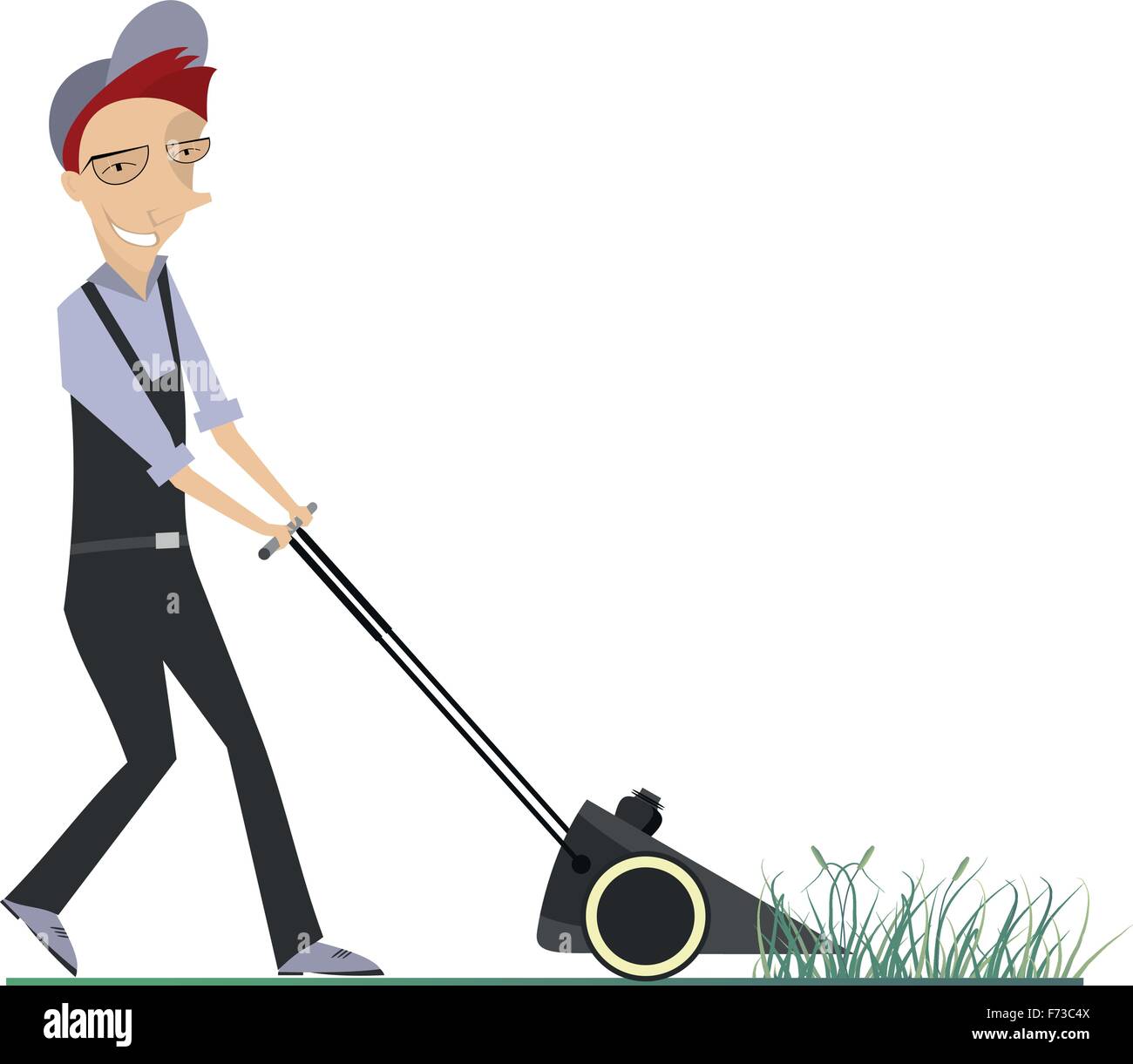 Mower Cartoon High Resolution Stock Photography and Images - Alamy