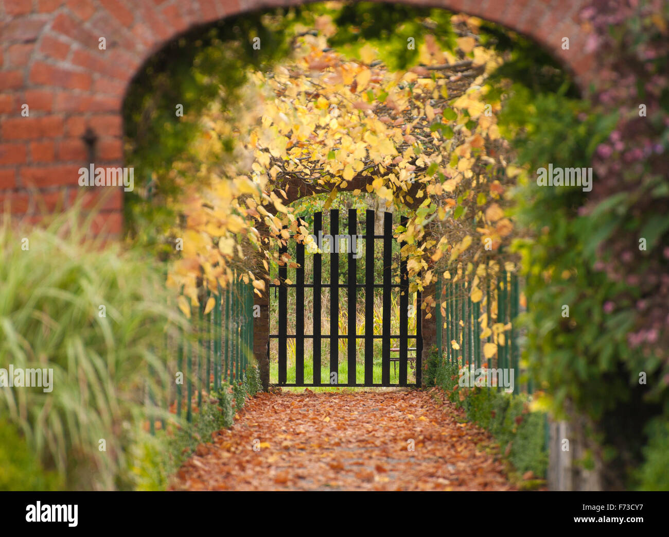 Dromoland Castle Hotel & Country Estate in Co. Clare is one of the finest 5 star castle hotels in Ireland. The walled garden Autumn scenes Stock Photo