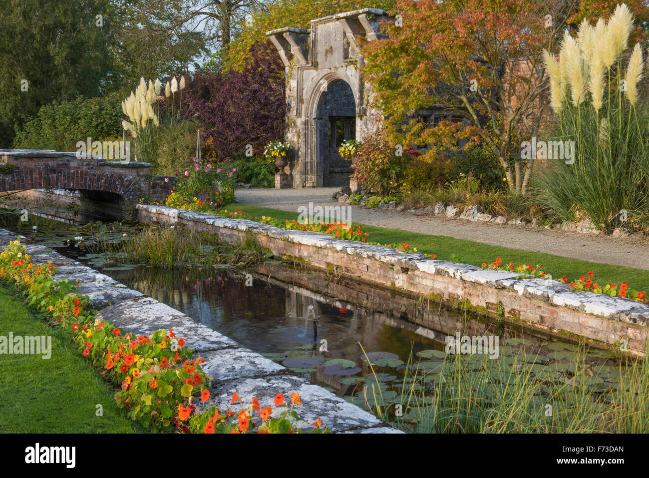 Dromoland Castle Hotel & Country Estate in Co. Clare is one of the finest 5 star castle hotels in Ireland. The walled garden Autumn scenes Stock Photo
