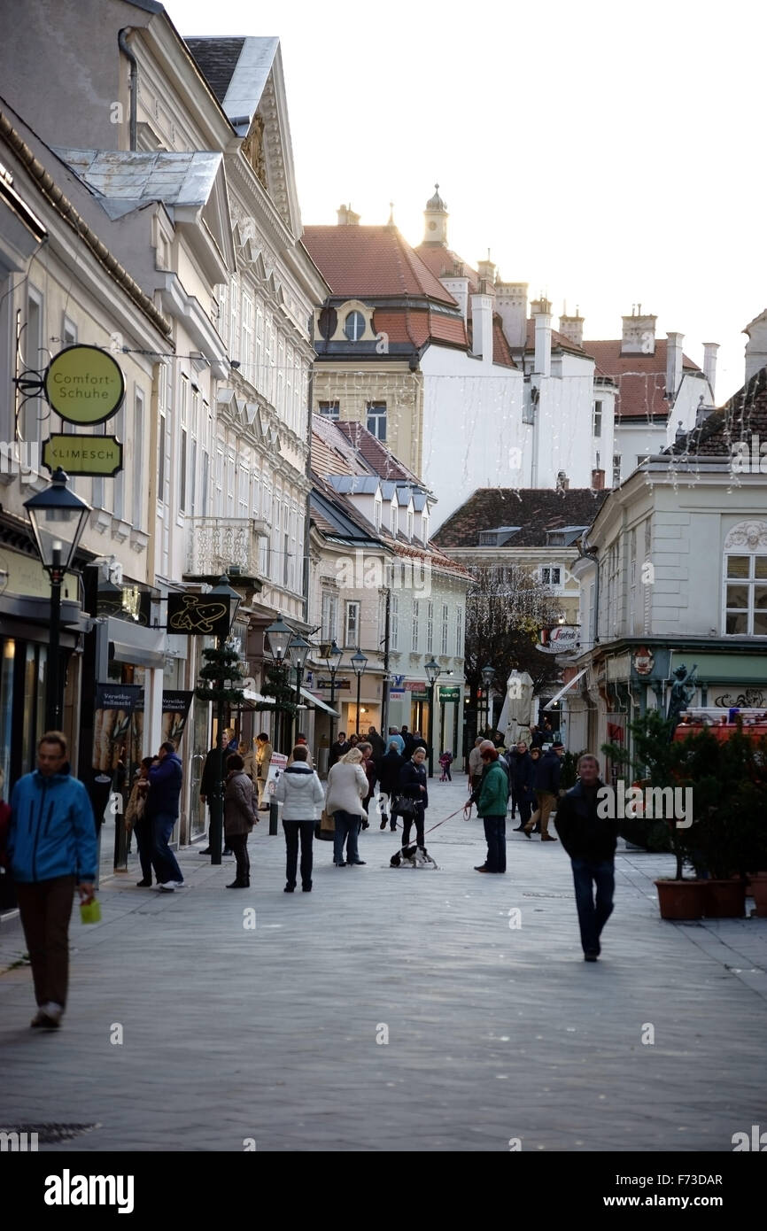 Shopping street city Baden near Vienna Stock Photo - Alamy