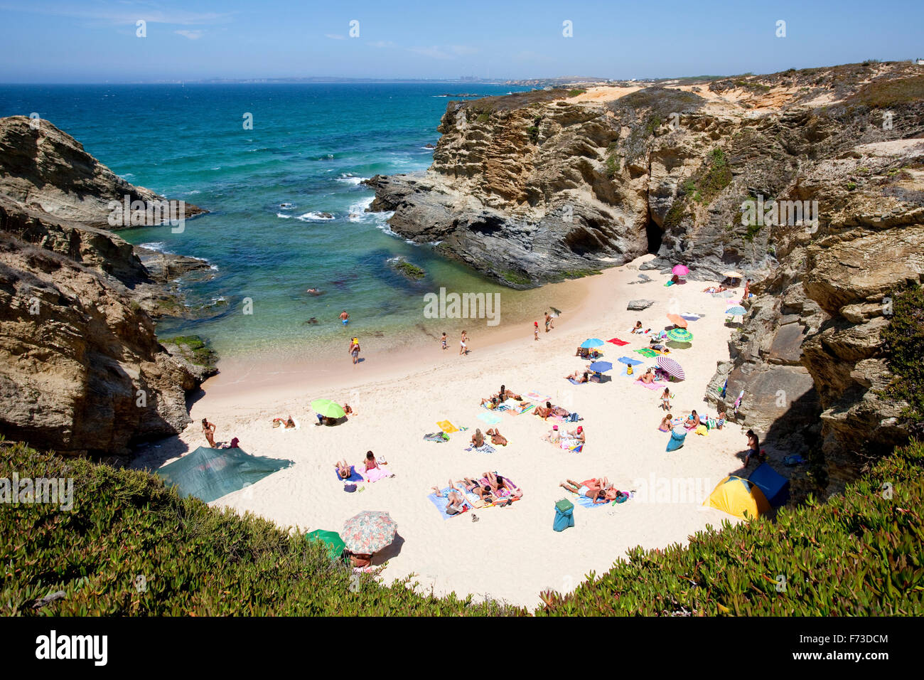 Beach cove, in Porto Covo, Alentejo - Portugal. Stock Photo