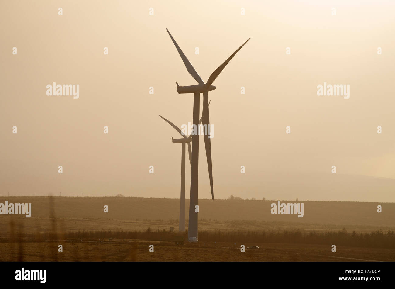 Wind turbines at Whitelee Wind Farm. Stock Photo