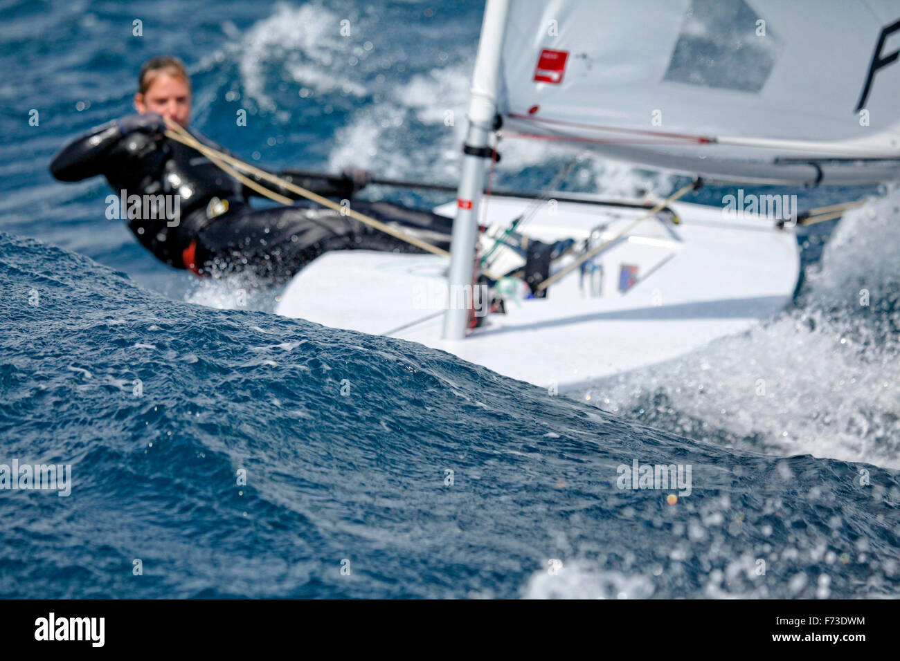 ISAF Sailing World Cup Hyères - Fédération Française de Voile. Laser  Radial, Mathilde De Kerangat Stock Photo - Alamy