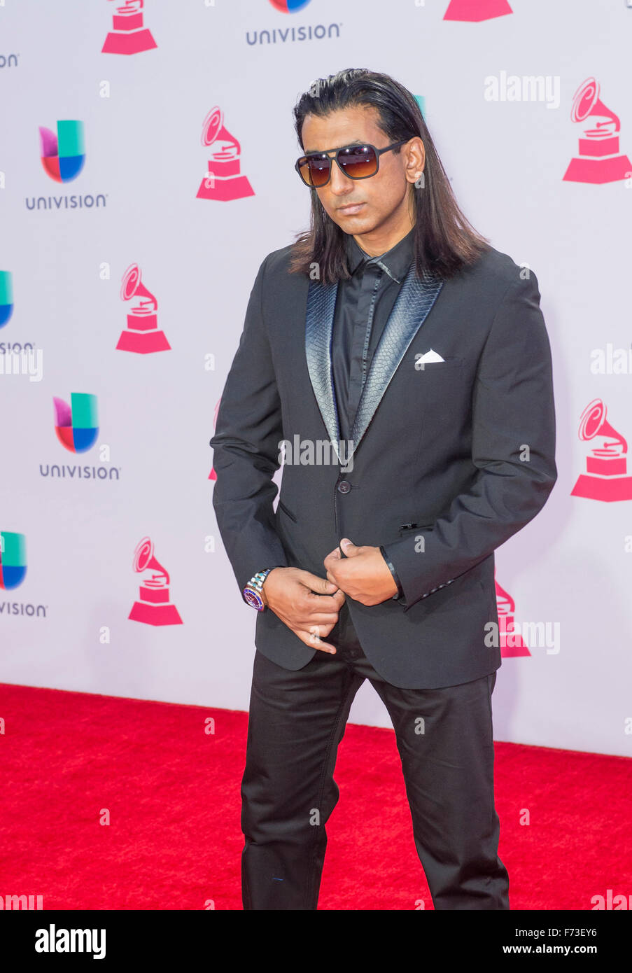 Music producer J2 attends the 16th Annual Latin GRAMMY Awards in Las Vegas Stock Photo