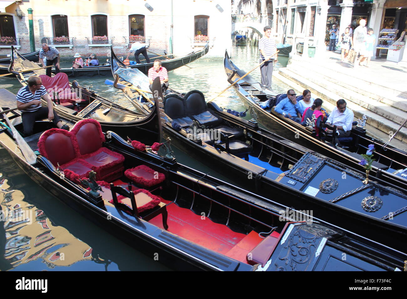 A gondola station in Venice, Italy Stock Photo