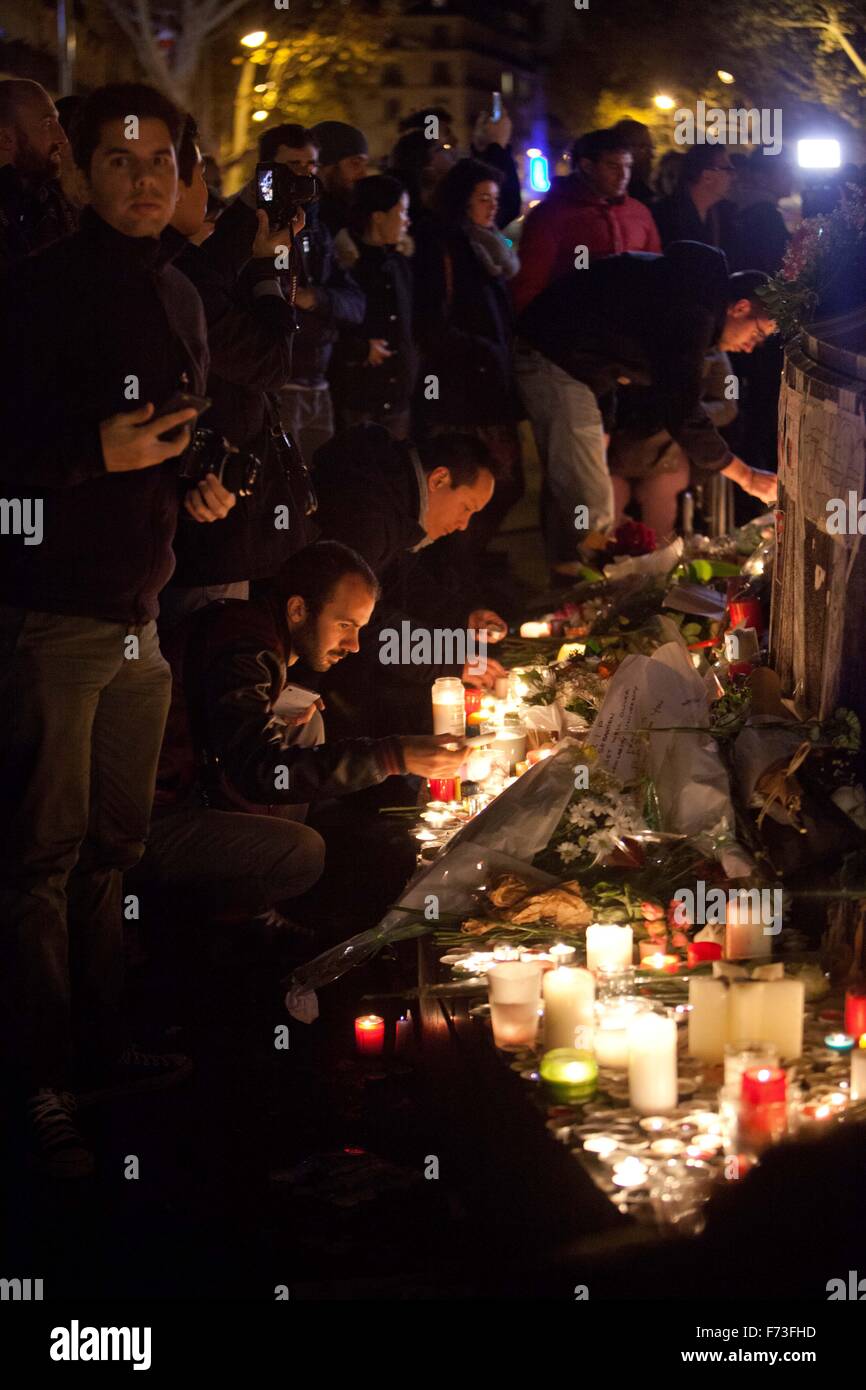 Paris Mourning At Place De La Republique After 129 People Were
