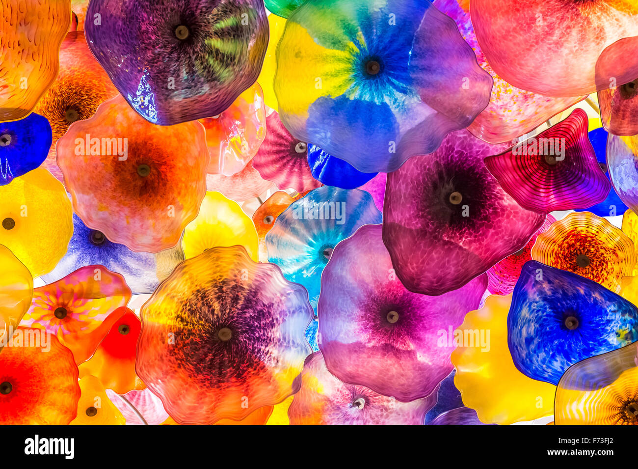 The Hand Blown Glass Flower Ceiling at the Bellagio Hotel in Las Vegas
