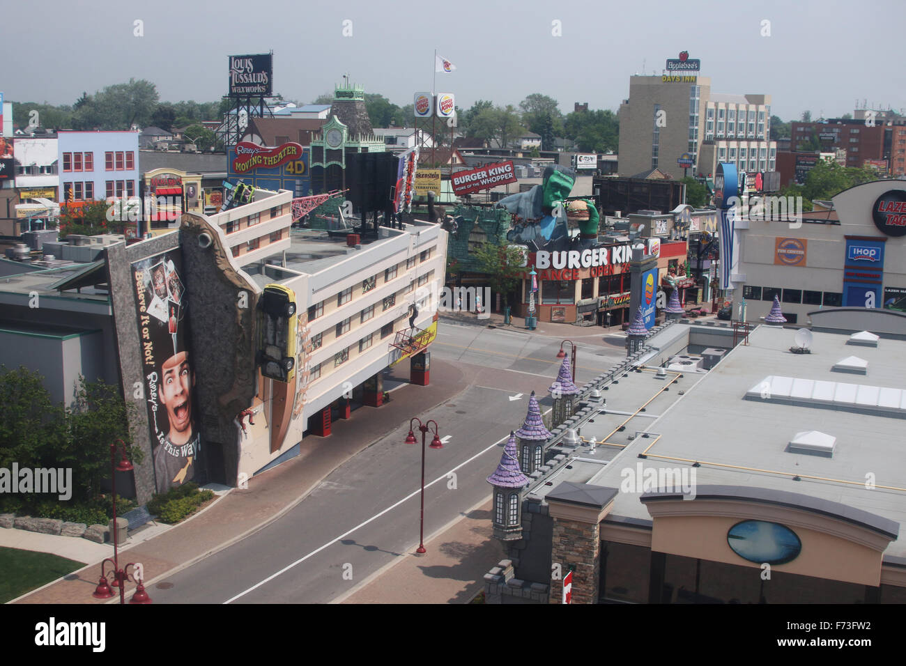 Ripley's Believe It Or Not building. Burger King Restaurant with Frankenstein holding a Whopper hamburger. Clifton Hill tourist Stock Photo