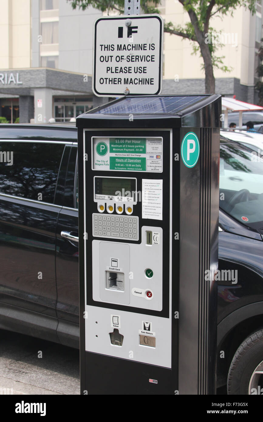 Parking Meter vending machine. Clifton Hill tourist area, Niagara Falls