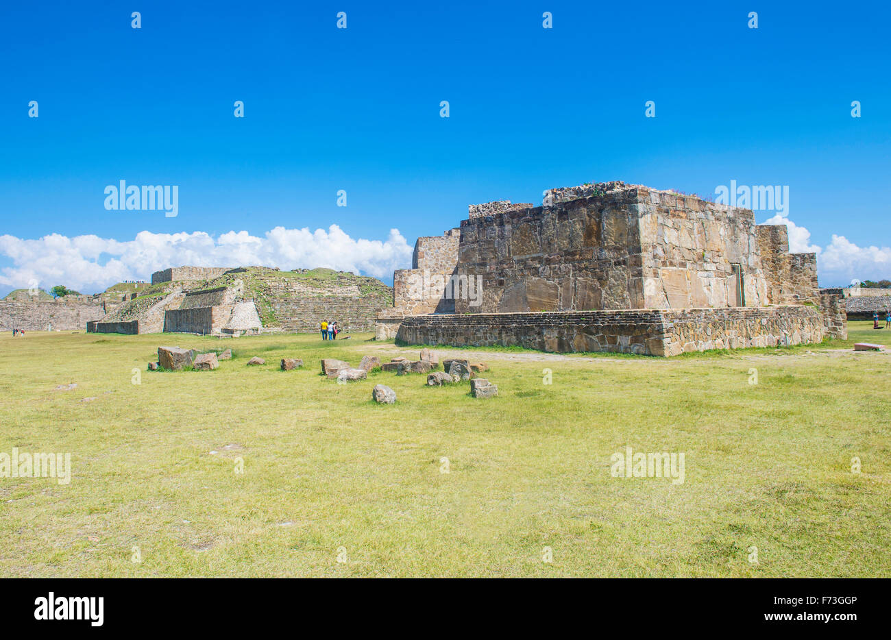 The ruins of the Zapotec city of Monte Alban in Oaxaca, Mexico Stock